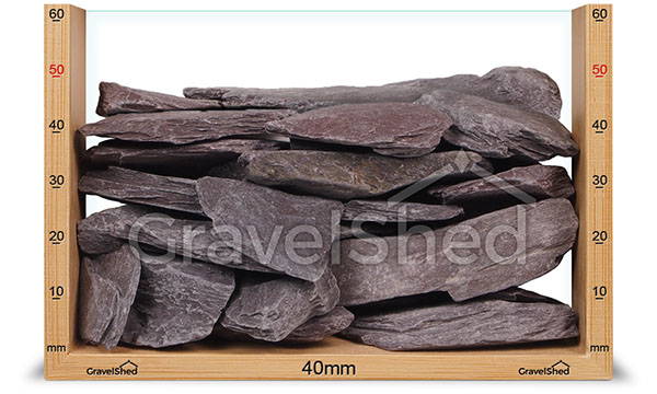 40mm slate chippings at 50mm deep