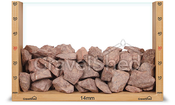 14mm gravel at 30mm deep